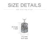 Sterling Silver Islamic Muslim Arabic Calligraphy Allah Dog Tag Pendant Necklace