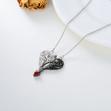 Hug Couple Necklace S925 Sterling Silver Hugging Necklace Anniversary Jewelry for Him and Her Lover Valentines Day Gift