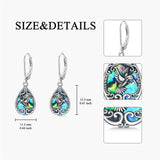 Sterling Silver Abalone Shell Filigree Dragonfly Butterfly Bee Hummingbird Leverback Earrings