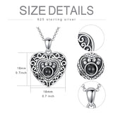 Sterling Silver Personalized Photo Filigree Dog Paw Pendant Necklace