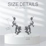 Sterling Silver Dragon Dangle Earrings