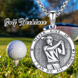 Sterling Silver Baseball Basketball Softball Soccer Pendant Necklace Engraved with Never Give up I Can Do All Things