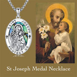 Sterling Silver St Michael St Benedict St Anthony St Jude Medal Pendant Necklace