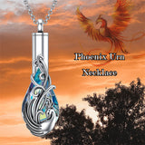 Sterling Silver Crystal Phoenix Urn Necklace for Ashes