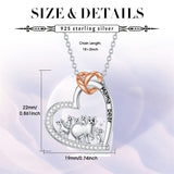 Sterling Silver Mama Bear with 1 2 3 4 5 Cubs Pendant Necklace