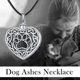 Sterling Silver Personalized Engraved Dog Paw Urn Necklace fo Ashes