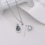 Animal Urn Necklace For Ashes 925 Silver Cat Cremation Necklace Teardrop Urn Holder Necklaces For Women Memorial Jewelry