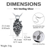 Sterling Silver Heart Birthstone Skeleton Urn Necklaces for Ashes