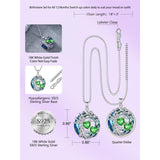 Sterling Silver 2 Heart Birthstone Austrian Crystal Tree of Life Pendant Necklaces