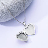 Sterling Silver Butterfly Heart Shaped Locket Pendant Necklace That Holds Pictures