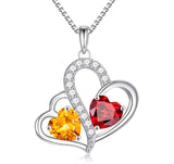 10 14 18K Gold Personalized Heart Birthstone Pendant Necklace