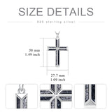 Sterling Silver Cross Pendant Necklace for Men