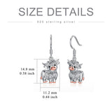 Highland Cow Earrings 925 Sterling Silver Highland Cow Dangle Drop Earring Jewelry for Women Christmas Birthday Gifts