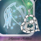 Sterling Silver Heart 12 Constellations Pendant Necklace