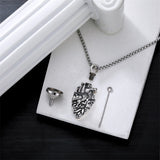 Sterling Silver Heart Birthstone Skeleton Urn Necklaces for Ashes