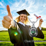 Sterling Silver Oval Personalized  Class Pendant Necklace Graduation Gift