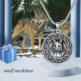 S925  Silver Amulet Necklace Wolf Necklace Protection Pendant Jewelry Christmas Halloween Birthday Gifts for Men Women