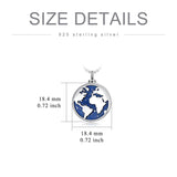 Sterling Silver World Map Pendant Globe Urn Necklace for Ashes