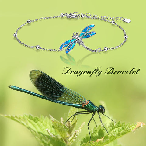 Sterling Silver Dragonfly Single Layer Anklet