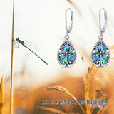 Sterling Silver Abalone Shell Filigree Dragonfly Butterfly Bee Hummingbird Leverback Earrings