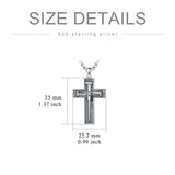 Three Nail Cross Necklace 925 Sterling Silver 3 Nail Cross Pendant Christian Jewelry Gifts for Men 22+2" Chain