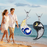 Sterling Silver Yin Yang Sun Moon Mountain Tree of Life Couple Necklaces