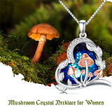 925  Silver Amulet Necklace Mushroom Necklace Protection Pendant Jewelry Christmas Halloween Birthday Gifts for  Women