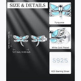 Sterling Silver Turquoise Dragonfly Stud Earrings