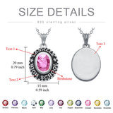 Sterling Silver Personalized Birthstone Engraved Class Graduation Pendant Necklace Graduation Gift