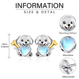 Moonstone Animal Stud Earrings for Women 925 Silver Hypoallergenic Cute Cartoon Animal Earrings  Jewelry Gifts