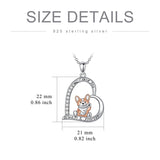 Sterling Silver Corgi Dog Pendant Necklace