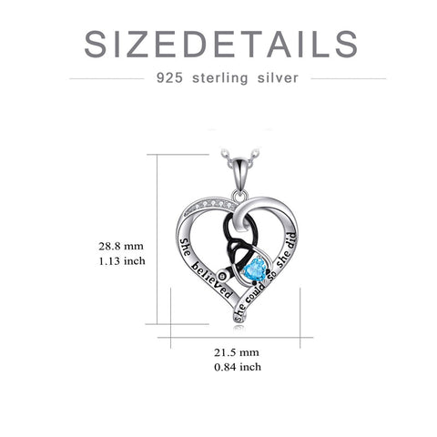 Sterling Silver Birthstone Caduceus & Stethoscope Pendant Necklace