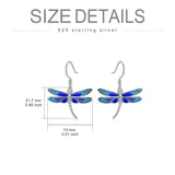 Sterling Silver Big Dragonflies Dangle  Earrings