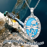 Sterling Silver Turquoise Dragonfly Butterfly Cardinal Pendant Necklace  with Memorial Engraved