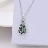 Sterling Silver Abalone Shell Cat Urn Necklace For Ashes