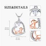 Sterling Silver CZ Dachshund Dog Pendant Necklace