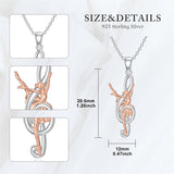 Sterling Silver Dance Ballerina Violin Music Note Pendant Necklace