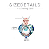 Sterling Silver Crystal Rose Flower Mom Grandma Wife Aunt Daughter Pendant Necklace