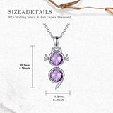 Natural Amethyst Cat Necklace for Women 925  Silver Cat Pendant with Genuine Amethyst Jewelry Gifts for Cat Lover