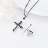 Cross Urn Necklaces for Ashes 925 Sterling Silver Obsidian Celtic Knot Necklace Memorial Keepsake Cremation Jewelry for Men Women