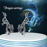 Sterling Silver Dragon Dangle Earrings