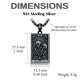 Sterling Silve Sun Moon Star Strength Lovers Death Devil Fool Tarot Card Pendant Necklace