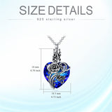 Sterling Silver Blue Crystal Rose Urn Necklace for Ashes