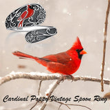 Sterling Silver Cardinal Vintage Spoon  Ring