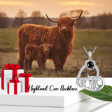 Sterling Silver Personalized Photo Highland Cow Pendant Necklace