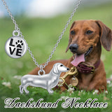 Sterling Silver Dachshund Pendant Necklace