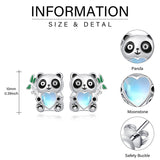 Moonstone Animal Stud Earrings for Women 925 Silver Hypoallergenic Cute Cartoon Animal Earrings  Jewelry Gifts