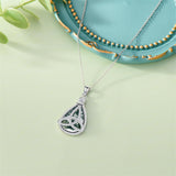 925 Silver Celtic Knot Heart/Moss agate Necklace Protection Pendant Jewelry Christmas Halloween Birthday Gifts for Women