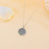 Sterling Silver Allah & Tulip  Pendant Necklace