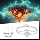 Tree of Life Anklets for Women S925 Sterling Silver Adjustable Beach Foot Ankle Bracelet Jewelry Gifts